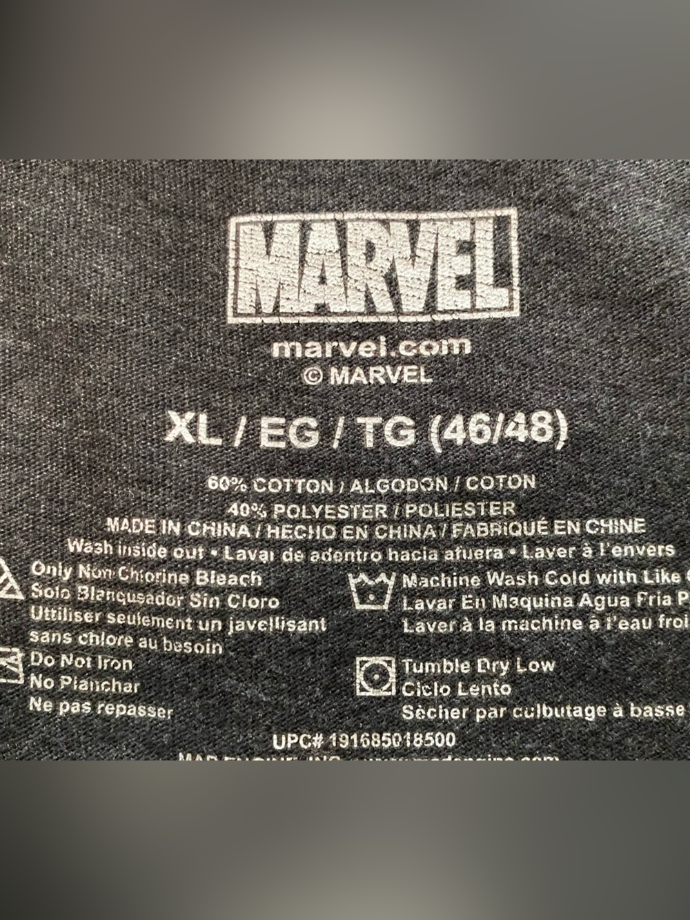Marvel punisher Long Sleeve Tee with White Skull and Sleeve Text - Picture 2 of 8